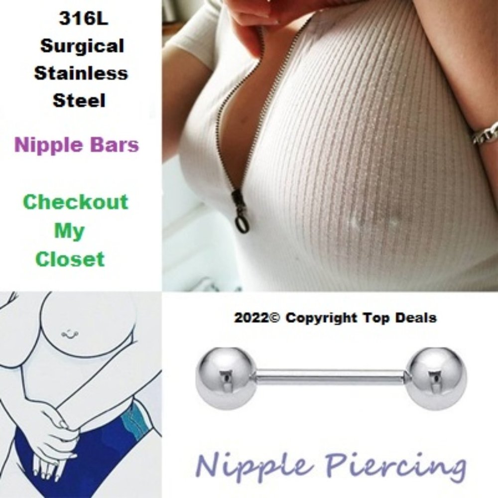 Nipple Bars ~ Per Pair ~  316L Surgical Stainless Steel